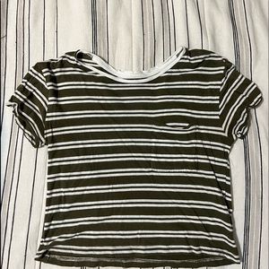 green and white crop top